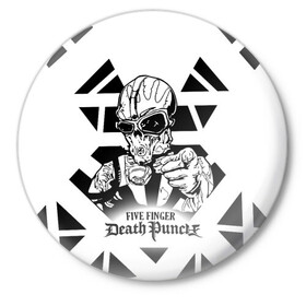 Значок с принтом Five Finger Death Punch ,  металл | круглая форма, металлическая застежка в виде булавки | 5fdp | cмертельный удар пятью пальцами | f8 рок | ffdp | five finger death punch | metal | rock | золтан батори | метал | музыка | рок группы | рокерские