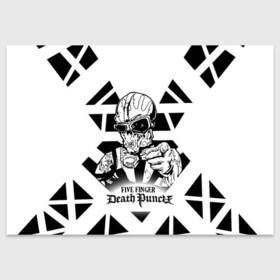 Поздравительная открытка с принтом Five Finger Death Punch , 100% бумага | плотность бумаги 280 г/м2, матовая, на обратной стороне линовка и место для марки
 | 5fdp | cмертельный удар пятью пальцами | f8 рок | ffdp | five finger death punch | metal | rock | золтан батори | метал | музыка | рок группы | рокерские