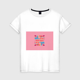 Женская футболка хлопок с принтом Разноцветное вдохновение , 100% хлопок | прямой крой, круглый вырез горловины, длина до линии бедер, слегка спущенное плечо | вишня | еда | животные | звери | очки | разноцветное | розовое | цветы