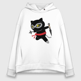 Женское худи Oversize хлопок с принтом Ninja Cat , френч-терри — 70% хлопок, 30% полиэстер. Мягкий теплый начес внутри —100% хлопок | боковые карманы, эластичные манжеты и нижняя кромка, капюшон на магнитной кнопке | animal | cat | cute | kitty | meow | ninja | друг | животные | киска | китти | кот | котенок | котик | котэ | кошечка | кошка | лев | леопард | милый | мур | мяу | ниндзя | пантера | питомец | рысь | тигр