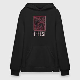 Худи SuperOversize хлопок с принтом T-FEST , 70% хлопок, 30% полиэстер, мягкий начес внутри | карман-кенгуру, эластичная резинка на манжетах и по нижней кромке, двухслойный капюшон
 | Тематика изображения на принте: 0372 | t fest | рэп | рэпер | т фест | ти фест | тифест | тфест