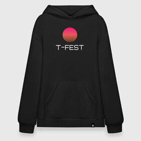 Худи SuperOversize хлопок с принтом T-Fest , 70% хлопок, 30% полиэстер, мягкий начес внутри | карман-кенгуру, эластичная резинка на манжетах и по нижней кромке, двухслойный капюшон
 | 0372 | t fest | рэпер | т фест | ти фест | тифест | тфест