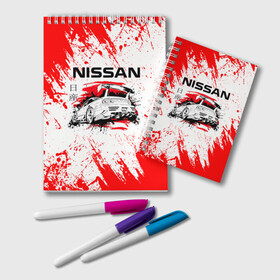 Блокнот с принтом Nissan , 100% бумага | 48 листов, плотность листов — 60 г/м2, плотность картонной обложки — 250 г/м2. Листы скреплены удобной пружинной спиралью. Цвет линий — светло-серый
 | auto | drift | nissan | sport | авто | автомобили | автомобиль | автомобильные | бренд | внедорожники | дрифт | легковые | марка | спорт