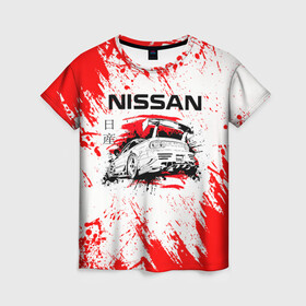 Женская футболка 3D с принтом Nissan , 100% полиэфир ( синтетическое хлопкоподобное полотно) | прямой крой, круглый вырез горловины, длина до линии бедер | auto | drift | nissan | sport | авто | автомобили | автомобиль | автомобильные | бренд | внедорожники | дрифт | легковые | марка | спорт