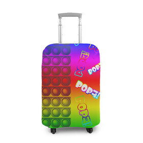 Чехол для чемодана 3D с принтом POP it! , 86% полиэфир, 14% спандекс | двустороннее нанесение принта, прорези для ручек и колес | Тематика изображения на принте: pop it | rainbow | simple dimple | toy | игрушка | поп ит | радуга | симпл димпл