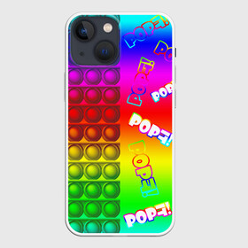 Чехол для iPhone 13 mini с принтом POP it ,  |  | Тематика изображения на принте: pop it | rainbow | simple dimple | toy | игрушка | поп ит | радуга | симпл димпл