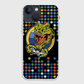 Чехол для iPhone 13 mini с принтом Динозавр игрок ,  |  | видеоигры | динозавр | игра | монстр | приставка | шарики