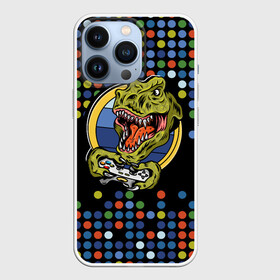 Чехол для iPhone 13 Pro с принтом Динозавр игрок ,  |  | видеоигры | динозавр | игра | монстр | приставка | шарики