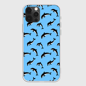 Чехол для iPhone 12 Pro Max с принтом Дельфины , Силикон |  | Тематика изображения на принте: dolphin | дельфин | дельфины | море | морские | на голубом | с дельфином