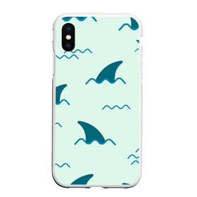 Чехол для iPhone XS Max матовый с принтом Плавники акул , Силикон | Область печати: задняя сторона чехла, без боковых панелей | shark | акула | акулы | жители | море | морские | океан | плавники | рыба