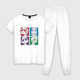 Женская пижама хлопок с принтом Женское настроение в аниме , 100% хлопок | брюки и футболка прямого кроя, без карманов, на брюках мягкая резинка на поясе и по низу штанин | anger | anime | chibi | japan | japanese | kawaii | manga | mood | pleasure | waifu | анимешник | анимешница | гнев | злость | лица | любовь | манга | настроение | рисунок в стиле аниме | типичная девушка | удовольствие | экспрессия