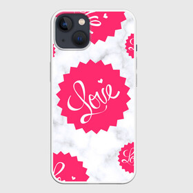 Чехол для iPhone 13 с принтом Feel Love ,  |  | color | feellove | love | pink | любовь | многогранники