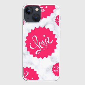 Чехол для iPhone 13 mini с принтом Feel Love ,  |  | color | feellove | love | pink | любовь | многогранники