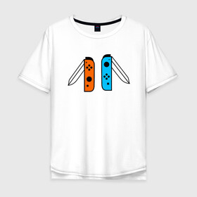 Мужская футболка хлопок Oversize с принтом NINTENDO SWITCH , 100% хлопок | свободный крой, круглый ворот, “спинка” длиннее передней части | nintendo | switch | заточка | игры | консоль | нинтендо | приставка | свитч
