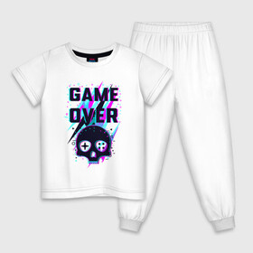 Детская пижама хлопок с принтом Конец игры , 100% хлопок |  брюки и футболка прямого кроя, без карманов, на брюках мягкая резинка на поясе и по низу штанин
 | gamer | games | skull | xbox | наушники