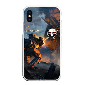 Чехол для iPhone XS Max матовый с принтом Battletech warrior , Силикон | Область печати: задняя сторона чехла, без боковых панелей | Тематика изображения на принте: battle tech | battletech | game | games | батл тех | батлтеч | игра | игры | мех | мехи | роботы