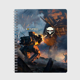 Тетрадь с принтом Battletech warrior , 100% бумага | 48 листов, плотность листов — 60 г/м2, плотность картонной обложки — 250 г/м2. Листы скреплены сбоку удобной пружинной спиралью. Уголки страниц и обложки скругленные. Цвет линий — светло-серый
 | battle tech | battletech | game | games | батл тех | батлтеч | игра | игры | мех | мехи | роботы