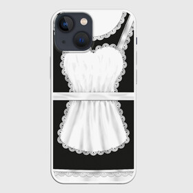 Чехол для iPhone 13 mini с принтом Горничная ,  |  | apron | lace | maid | maid outfit | maid uniform | горничная | костюм горничной | кружево | передник | униформа горничной | фартук | форма горничной