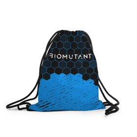 Рюкзак-мешок 3D с принтом Biomutant - Hexagon , 100% полиэстер | плотность ткани — 200 г/м2, размер — 35 х 45 см; лямки — толстые шнурки, застежка на шнуровке, без карманов и подкладки | bio | biomutant | game | games | mutant | био | биомутант | игра | игры | мутант | соты