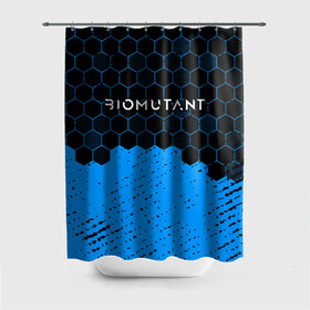 Штора 3D для ванной с принтом Biomutant - Hexagon , 100% полиэстер | плотность материала — 100 г/м2. Стандартный размер — 146 см х 180 см. По верхнему краю — пластиковые люверсы для креплений. В комплекте 10 пластиковых колец | bio | biomutant | game | games | mutant | био | биомутант | игра | игры | мутант | соты