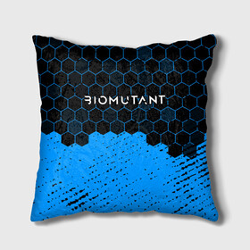 Подушка 3D с принтом Biomutant - Hexagon , наволочка – 100% полиэстер, наполнитель – холлофайбер (легкий наполнитель, не вызывает аллергию). | состоит из подушки и наволочки. Наволочка на молнии, легко снимается для стирки | bio | biomutant | game | games | mutant | био | биомутант | игра | игры | мутант | соты