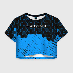 Женская футболка Crop-top 3D с принтом Biomutant - Hexagon , 100% полиэстер | круглая горловина, длина футболки до линии талии, рукава с отворотами | bio | biomutant | game | games | mutant | био | биомутант | игра | игры | мутант | соты