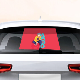 Наклейка на авто - для заднего стекла с принтом SK8 the Infinity Langa , ПВХ | Точные размеры наклейки зависят от выбранного изображения (ширина не больше 75 мм, высота не больше 45 мм) | Тематика изображения на принте: hasegawa | infinity | langa | sk8 | the