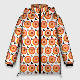 Женская зимняя куртка Oversize с принтом Поп арт мишень диски дождь , верх — 100% полиэстер; подкладка — 100% полиэстер; утеплитель — 100% полиэстер | длина ниже бедра, силуэт Оверсайз. Есть воротник-стойка, отстегивающийся капюшон и ветрозащитная планка. 

Боковые карманы с листочкой на кнопках и внутренний карман на молнии | disco | pop art | абстракция | геометрия | диск | диско | кнопки | мишень | оранжевые круги | охота | поп арт | тир | точки мемфиса
