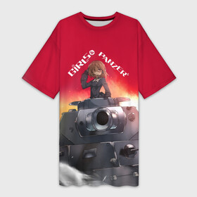 Платье-футболка 3D с принтом Girls und Panzer | Девушки и танки (z) ,  |  | anime | girls und panzer | panzer | аниме | анцио | гарудзу андо панца | девушки и танки | куромориминэ | манго | оараи | пик чёрного леса | сандерс | спокон