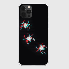 Чехол для iPhone 12 Pro Max с принтом ПАУКИ ГЛИТЧ GLITCH SPIDERS , Силикон |  | Тематика изображения на принте: glitch | spider | tegunvteg | глитч | насекомые | паук | пауки | хэллоуин