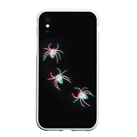 Чехол для iPhone XS Max матовый с принтом ПАУКИ ГЛИТЧ GLITCH SPIDERS , Силикон | Область печати: задняя сторона чехла, без боковых панелей | Тематика изображения на принте: glitch | spider | tegunvteg | глитч | насекомые | паук | пауки | хэллоуин