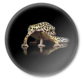 Значок с принтом ЭУБЛЕФАР  EUBLEPHARIS ,  металл | круглая форма, металлическая застежка в виде булавки | Тематика изображения на принте: tegunvteg | геккон | гекон | зублефар | леопардовый геккон | эу | эублефар | ящерица