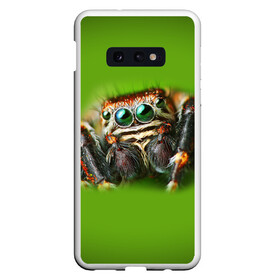 Чехол для Samsung S10E с принтом ПАУК ВБЛИЗИ , Силикон | Область печати: задняя сторона чехла, без боковых панелей | tegunvteg | глаза | животные | макро | насекомые | паук | природа