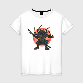 Женская футболка хлопок с принтом Ктулху Самурай Samurai ninja , 100% хлопок | прямой крой, круглый вырез горловины, длина до линии бедер, слегка спущенное плечо | art | cyberpunk samurai | elder god | ninja | oni | rdsmry | ronin | samurai | shogun | арт | говард лавкрафт | древние боги | древний бог | киберпанк самурай | мерч | осьминог | прикол | путь воина | ронин | сёгун | токио | харакири