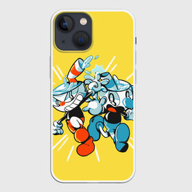 Чехол для iPhone 13 mini с принтом Cuphead bros ,  |  | Тематика изображения на принте: arkade | cup head | cuphead | game | games | аркада | игра | игры | кап хэд | капхед | купа хэд | сгз руфв | сгзруфв | чашкоголовый