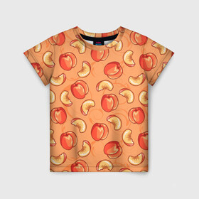 Детская футболка 3D с принтом Яблоки , 100% гипоаллергенный полиэфир | прямой крой, круглый вырез горловины, длина до линии бедер, чуть спущенное плечо, ткань немного тянется | apple | art | background | drawing | food | fruit | texture | арт | еда | рисунок | текстура | фон | фрукты | яблоки