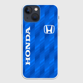 Чехол для iPhone 13 mini с принтом HONDA BLUE  | ХОНДА СИНИЙ ,  |  | accord | car | civic | honda | sport | sportcar | авто | автомобиль | аккорд | линии | спорт | спорткар | тачка | хонда | цивик