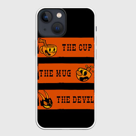 Чехол для iPhone 13 mini с принтом CUP MUG DEVIL ,  |  | arkade | cup head | cuphead | game | games | аркада | игра | игры | кап хэд | капхед | купа хэд | сгз руфв | сгзруфв | чашкоголовый