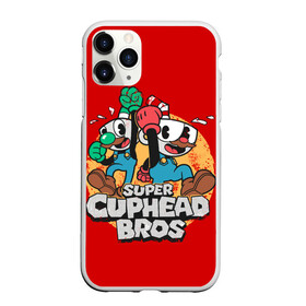 Чехол для iPhone 11 Pro Max матовый с принтом Super Cuphead Bros , Силикон |  | arkade | cup head | cuphead | game | games | mario | аркада | игра | игры | кап хэд | капхед | купа хэд | марио | сгз руфв | сгзруфв | чашкоголовый