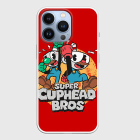 Чехол для iPhone 13 Pro с принтом Super Cuphead Bros ,  |  | Тематика изображения на принте: arkade | cup head | cuphead | game | games | mario | аркада | игра | игры | кап хэд | капхед | купа хэд | марио | сгз руфв | сгзруфв | чашкоголовый