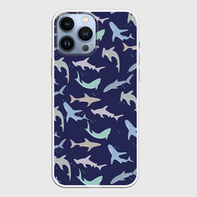 Чехол для iPhone 13 Pro Max с принтом Акулы разные ,  |  | shark | акула | акула молот | акулы | жители | клыки | море | морские | океан | рыба