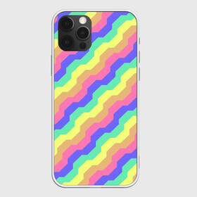 Чехол для iPhone 12 Pro Max с принтом Радужные волны , Силикон |  | волна | волны | зигзаг | красочный | круто | лето | линии | линия | полоса | полосы | радуга | узор