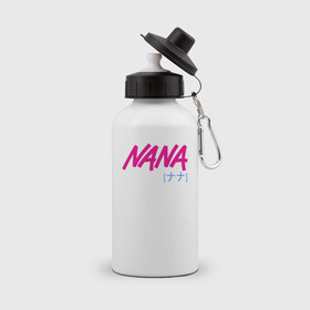 Бутылка спортивная с принтом NANA logo , металл | емкость — 500 мл, в комплекте две пластиковые крышки и карабин для крепления | anime | manga | nana | аниме | манга | нана