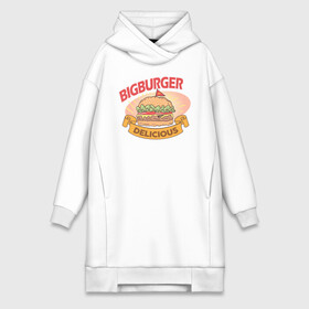 Платье-худи хлопок с принтом Delicious Burger ,  |  | Тематика изображения на принте: burgers | delicious | hot dog | вредная еда | еда