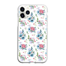 Чехол для iPhone 11 Pro матовый с принтом Весенние акварельные цветы , Силикон |  | flowers art | illustration | pattern | spring | summer | watercolor | wildflowers | акварель | акварельные краски | акварельный рисунок | букет | бутоны | весна | лето | полевые цветы | узор из цветов | цветочная иллюстрация