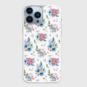 Чехол для iPhone 13 Pro Max с принтом Весенние акварельные цветы ,  |  | flowers art | illustration | pattern | spring | summer | watercolor | wildflowers | акварель | акварельные краски | акварельный рисунок | букет | бутоны | весна | лето | полевые цветы | узор из цветов | цветочная иллюстрация