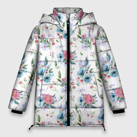 Женская зимняя куртка Oversize с принтом Весенние акварельные цветы , верх — 100% полиэстер; подкладка — 100% полиэстер; утеплитель — 100% полиэстер | длина ниже бедра, силуэт Оверсайз. Есть воротник-стойка, отстегивающийся капюшон и ветрозащитная планка. 

Боковые карманы с листочкой на кнопках и внутренний карман на молнии | Тематика изображения на принте: flowers art | illustration | pattern | spring | summer | watercolor | wildflowers | акварель | акварельные краски | акварельный рисунок | букет | бутоны | весна | лето | полевые цветы | узор из цветов | цветочная иллюстрация
