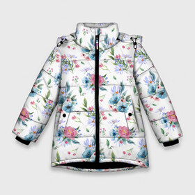 Зимняя куртка для девочек 3D с принтом Весенние акварельные цветы , ткань верха — 100% полиэстер; подклад — 100% полиэстер, утеплитель — 100% полиэстер. | длина ниже бедра, удлиненная спинка, воротник стойка и отстегивающийся капюшон. Есть боковые карманы с листочкой на кнопках, утяжки по низу изделия и внутренний карман на молнии. 

Предусмотрены светоотражающий принт на спинке, радужный светоотражающий элемент на пуллере молнии и на резинке для утяжки. | Тематика изображения на принте: flowers art | illustration | pattern | spring | summer | watercolor | wildflowers | акварель | акварельные краски | акварельный рисунок | букет | бутоны | весна | лето | полевые цветы | узор из цветов | цветочная иллюстрация