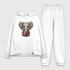 Женский костюм хлопок Oversize с принтом Слон Баскетболист ,  |  | animal | basketball | elephant | game | nba | sport | streetball | баскетбол | баскетболист | животные | игра | игрок | мяч | нба | слон | слоник | спорт | стритбол | тренер