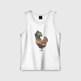 Детская майка хлопок с принтом Тираннозавр курица   прикол ,  |  | art | chicken | cock | grunge | pop culture | rex | science | t rex | tyrannosaurus rex | vintage | арт | винтаж | гранж | динозавр | кура | курочка | наука | петух | популярная культура | теропод | ти рекс | тиранозавр | тирекс | хищник